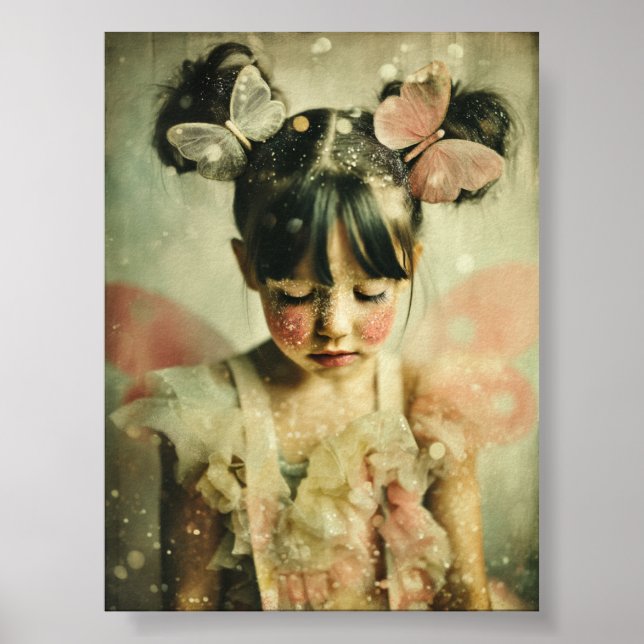 Póster Retrato de niños soñadores | Susurro de mariposa (Frente)