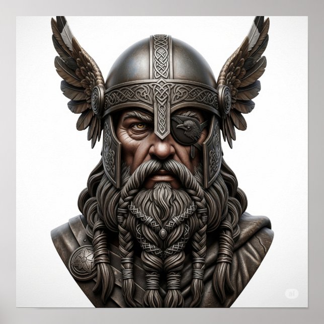 Póster Retrato de Norse God Odin (Frente)