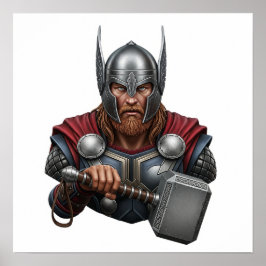 Póster Retrato de Norse God Thor