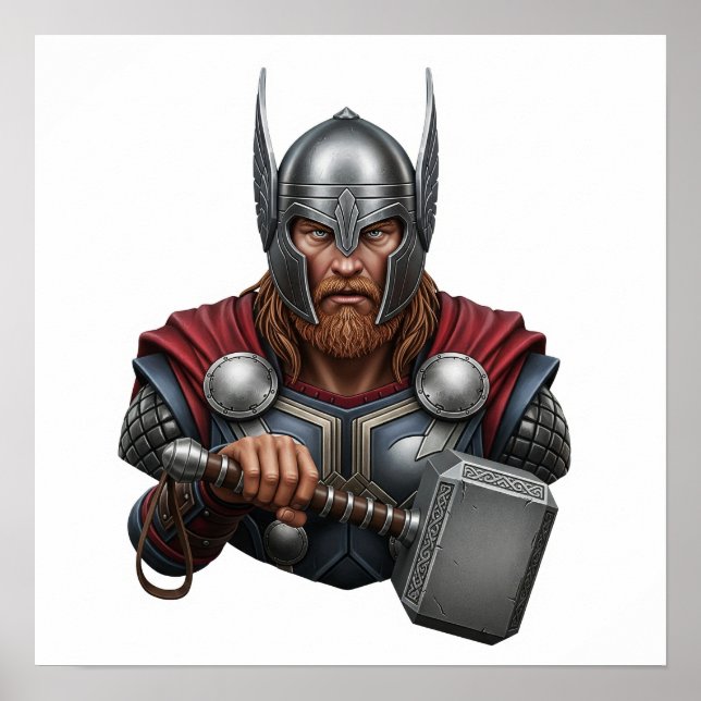 Póster Retrato de Norse God Thor (Frente)