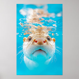 Póster Retrato de nutria salvaje en entorno natural
