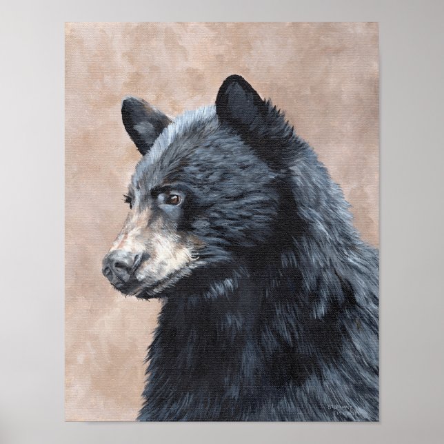 Póster Retrato de Oso Negro (Frente)