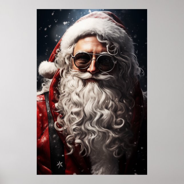 Póster Retrato de Papá Noel guapo (Frente)