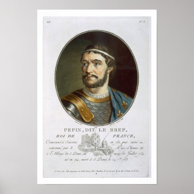 Póster Retrato de Pepín, llamado "Le Bref", rey de Franci (Frente)