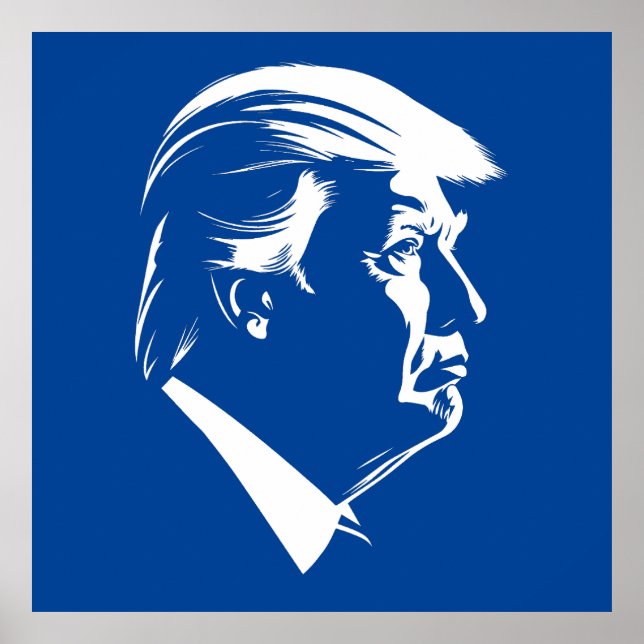 Póster Retrato de perfil de Donald Trump (Frente)