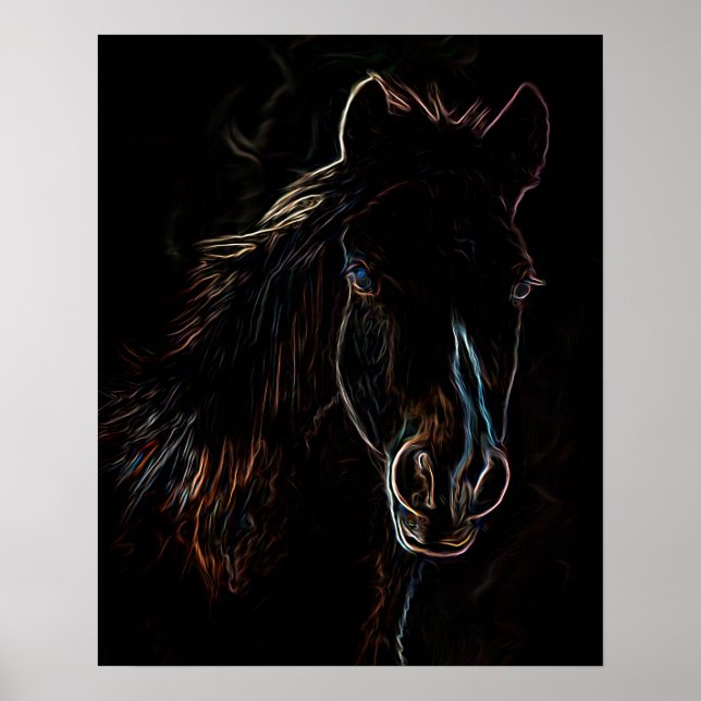 PÓSTER RETRATO DE PERFIL DE UN CABALLO (Frente)