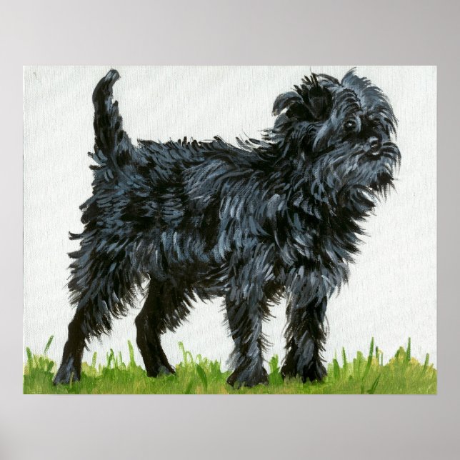 Póster Retrato de Perro Affenpinscher (Frente)