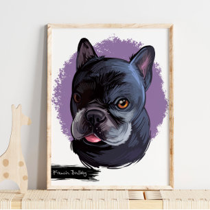 Póster Retrato de perro de Bulldog francés   Retrato Masc
