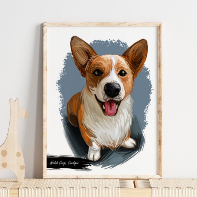 Póster Retrato de perro de Cardigan Corgi en galés | Impr (Subido por el creador)