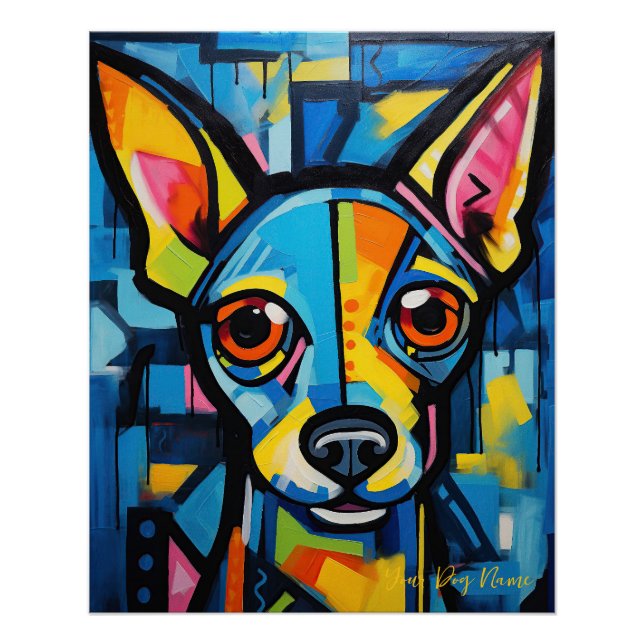 Póster Retrato de perro de Chihuahua 001 - Sable Gabriel (Anverso)