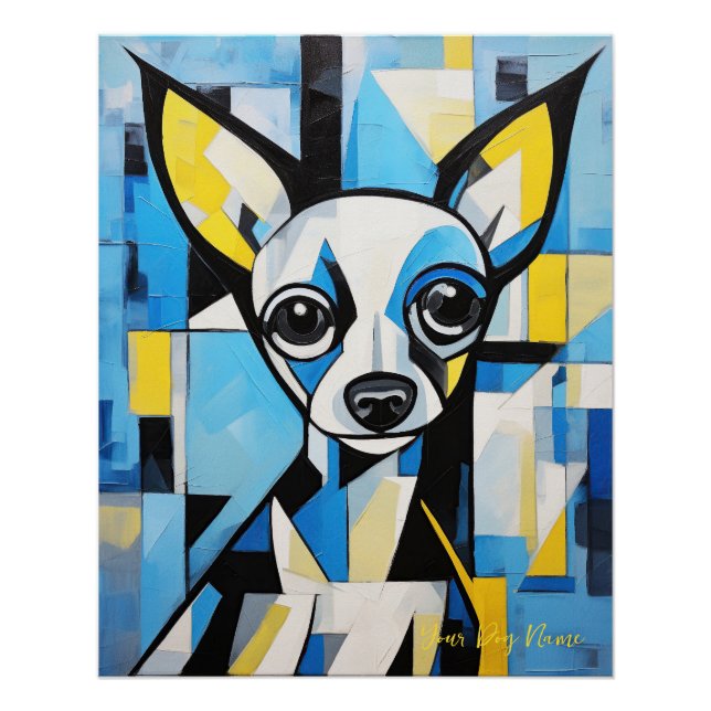 Póster Retrato de perro de Chihuahua 005 - Sable Gabriel (Anverso)