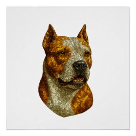 Póster Retrato de perro de Pitbull