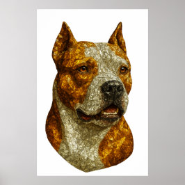 Póster Retrato de perro de Pitbull