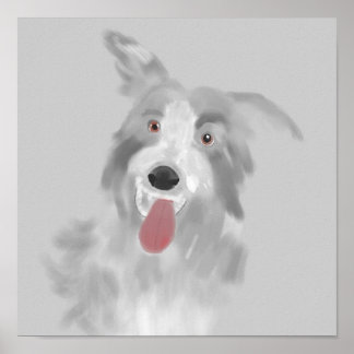 Póster retrato de perro de regazo