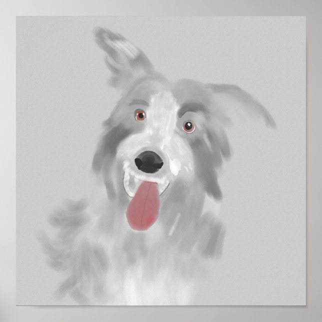 Póster retrato de perro de regazo (Frente)