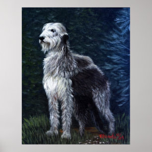 Póster Retrato de perro lobo irlandés
