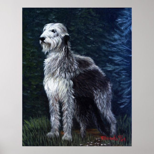 Póster Retrato de perro lobo irlandés (Frente)