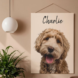 Póster Retrato de Perro Personalizado con Nombre Personal
