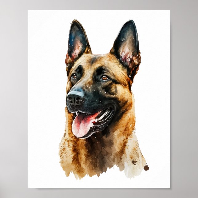 Póster Retrato de perro personalizado, retrato de Mascota (Frente)