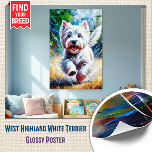 Póster Retrato de perro West Highland White Terrier "West