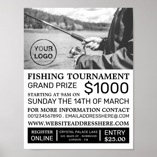 Póster Retrato de pesca, Anuncio del Torneo de Pesca (Frente)