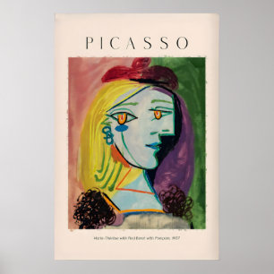 Póster Retrato de Picasso Marie Thérèse Boina Roja Pompom