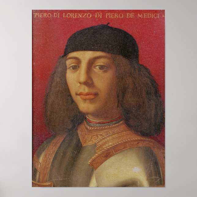 Póster Retrato de Piero di Lorenzo de Medici (Frente)