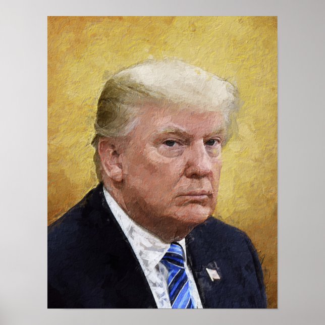 Póster Retrato de pintura al petróleo de Saint Trump (Frente)