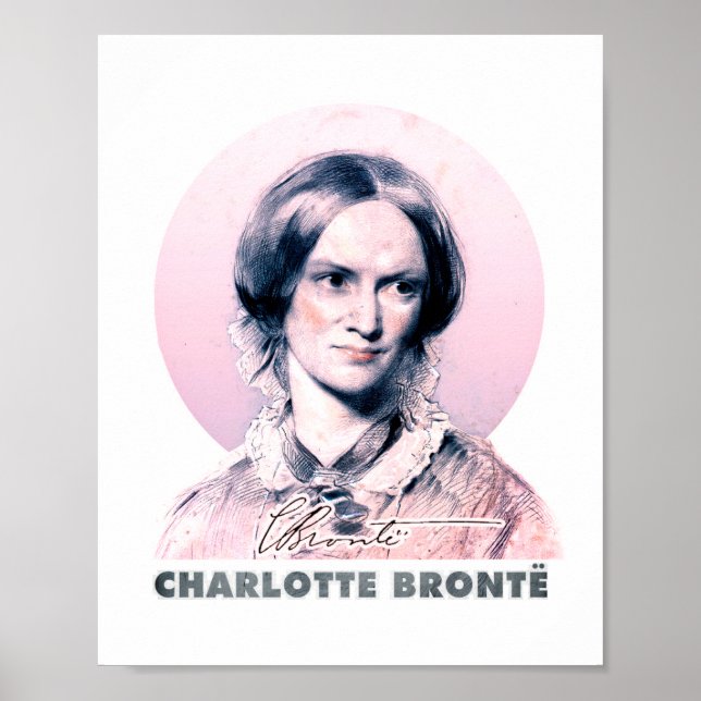 Póster Retrato de pintura Charlotte Bronte Pink Richmond (Frente)