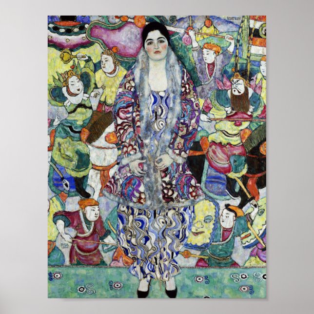 Póster Retrato de pintura de mujer por Gustav Klimt (Frente)
