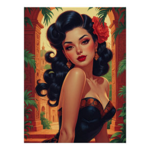 Póster Retrato de pinzas mexicanas de glamour