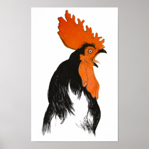 Póster Retrato de pollo de época Theophile Steinlen