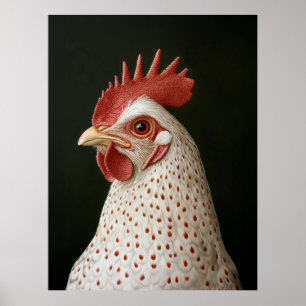 Póster Retrato de Pollo Manchado