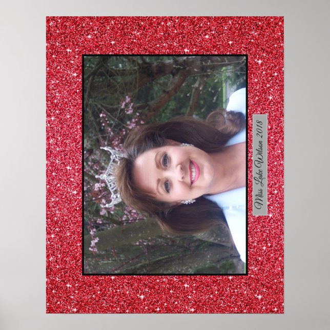 Póster Retrato de Poster de Purpurina Personalizado de Mi (Frente)