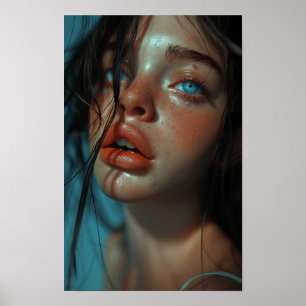 Póster Retrato de primer plano de un bello Poster Chica