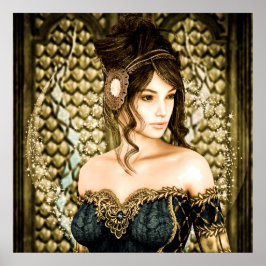 Póster Retrato de princesa de cuento de hadas encantado