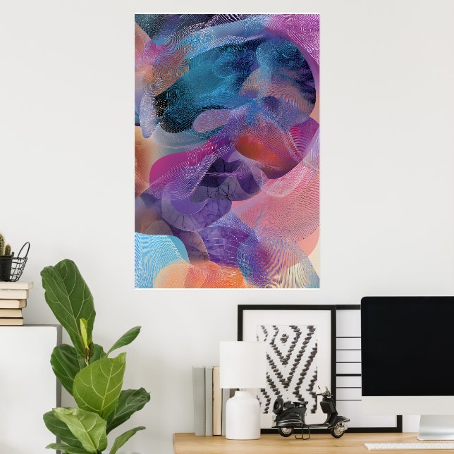 Póster Retrato de Prisma de Cara de Hilo Irisado (Oficina en casa)