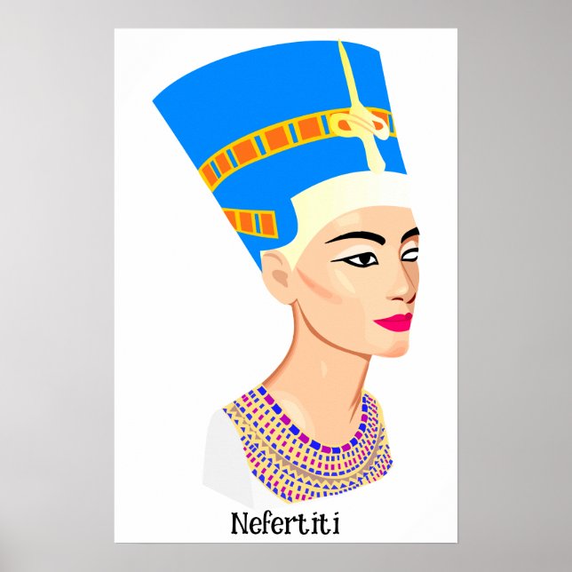Póster Retrato de reina egipcio Nefertiti (Frente)