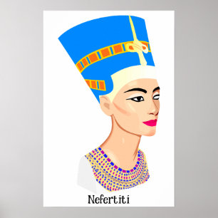Póster Retrato de reina egipcio Nefertiti