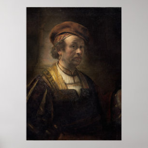 Póster Retrato de Rembrandt, 1650 (óleo sobre lienzo)