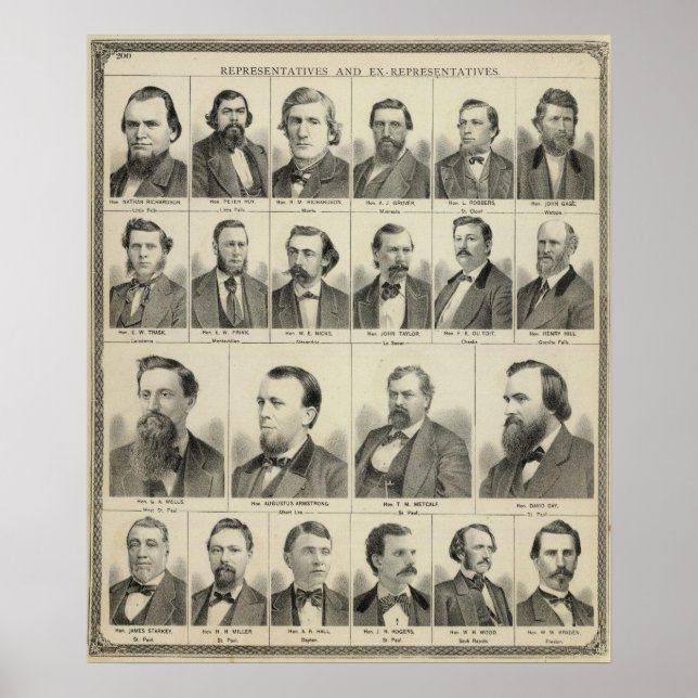 Póster Retrato de representantes de Minnesota (Frente)