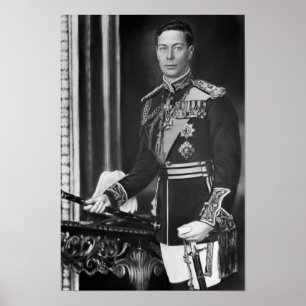 Póster Retrato de Rey Jorge VI de Inglaterra - Circa 1940