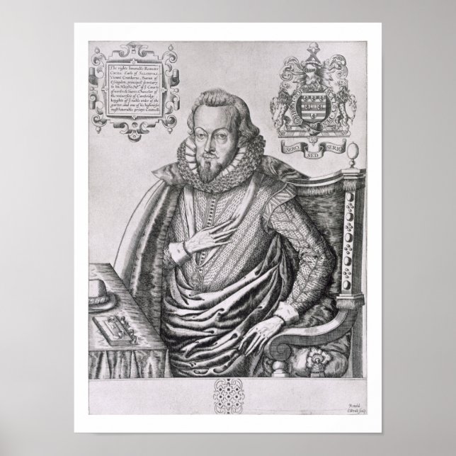 Póster Retrato de Robert Cecil (1563-1612) Primer Conde d (Frente)