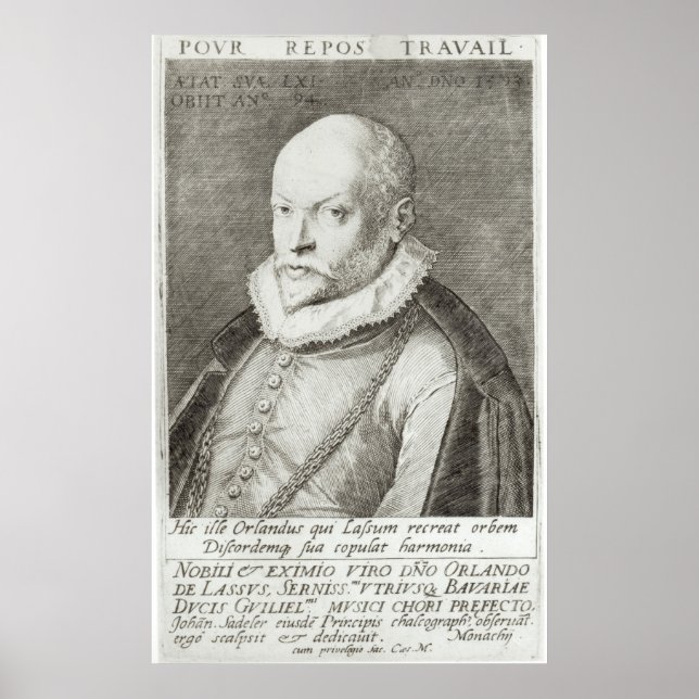 Póster Retrato de Roland de Lassus 1593-94 (Frente)