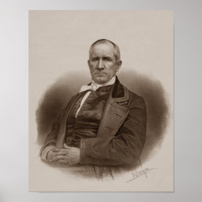 Póster Retrato de Sam Houston (Frente)
