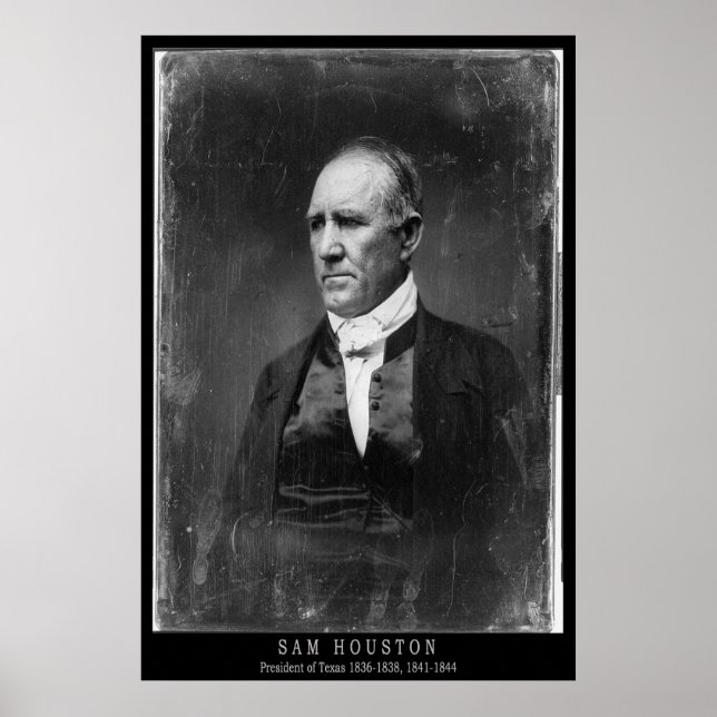 Póster Retrato de Sam Houston (Frente)