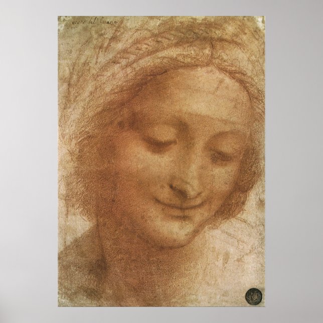 Póster Retrato de Santa Ana por Leonardo da Vinci (Frente)