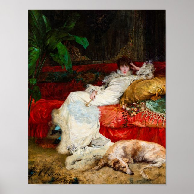 Póster Retrato de Sarah Bernhardt por Georges Clairin (Frente)
