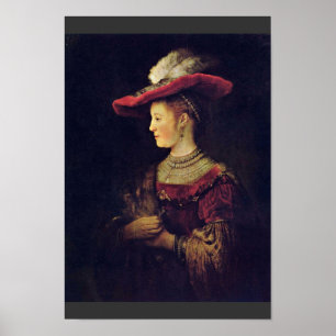 Póster Retrato de Saskia Van Uylenburch [1]. Por Rembrand