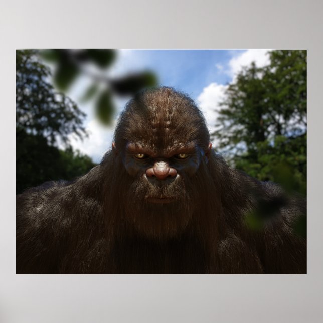 PÓSTER RETRATO DE SASQUATCH DE BIGFOOT (Frente)